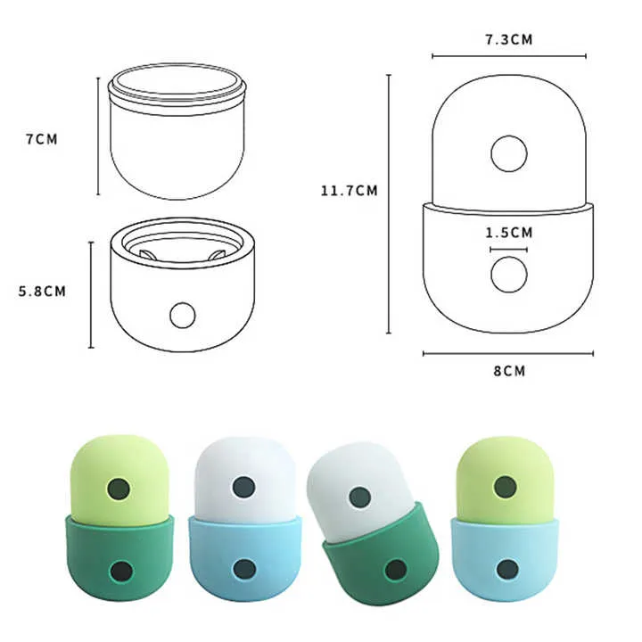 2 Pcs Light Green & Green Interactive Pet Treat Dispensing Ball | Food-Grade Silicone Rolling Toy for Dogs | 1.5 cm Leakage Hole