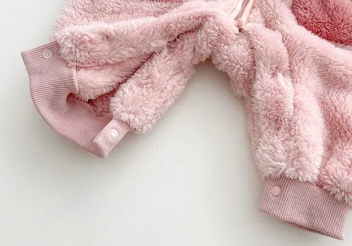 Animal Ear Winter Plush Baby Romper