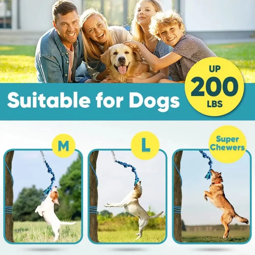 Durable Muscle Builder Exercise Spring Pole Tree Tug Dog Toy Reduce Boredom
