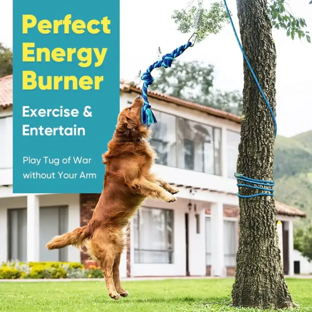 Durable Muscle Builder Exercise Spring Pole Tree Tug Dog Toy Reduce Boredom