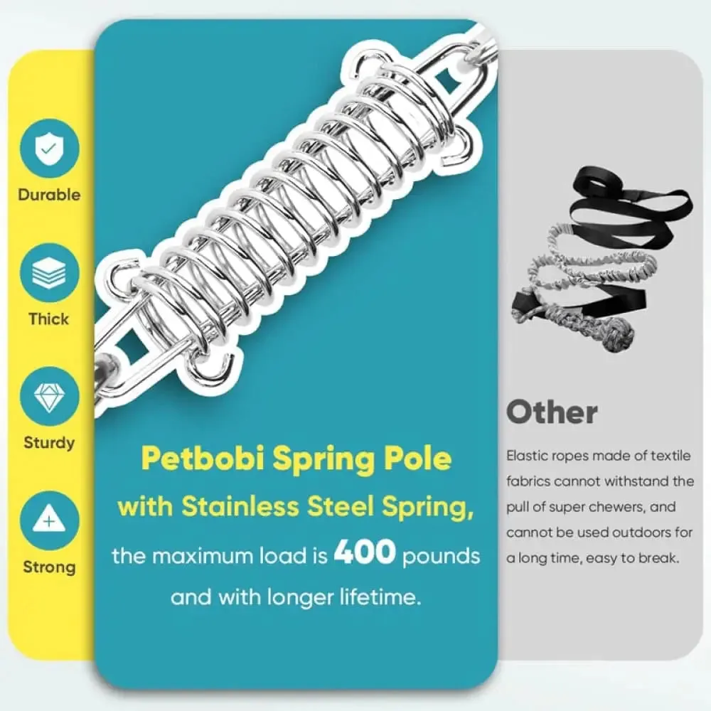 Durable Muscle Builder Exercise Spring Pole Tree Tug Dog Toy Reduce Boredom