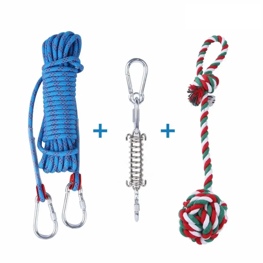 Durable Muscle Builder Exercise Spring Pole Tree Tug Dog Toy Reduce Boredom